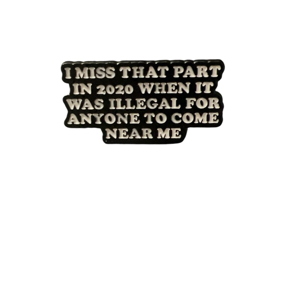 Black and White Text Pin
